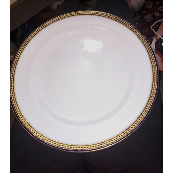 Antique Royal Doulton England Cobalt Blue Gold Rim Plate 10.5 MINT! Art Deco - Picture 3 of 13